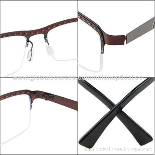New style stainless steel spectacle frames with demo lens, customized logo